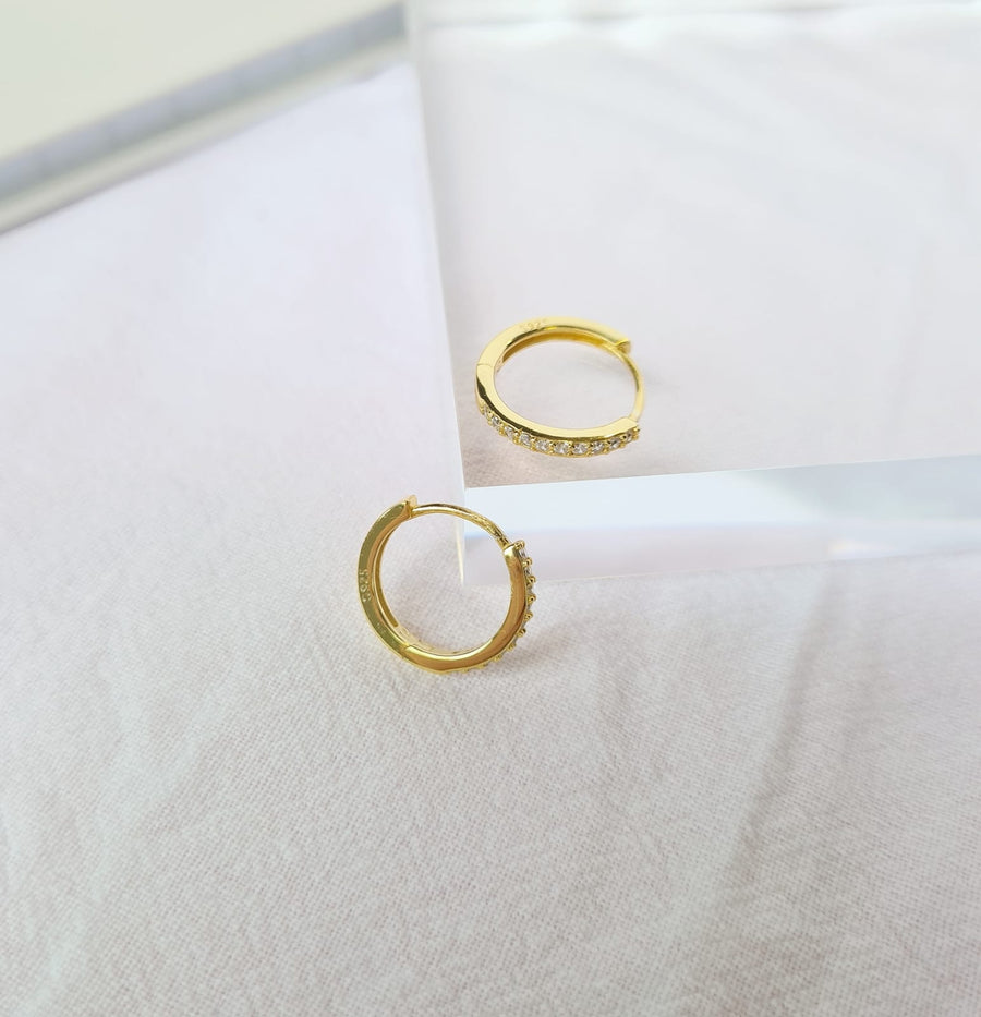 Diamond Huggies Gold Plated (S925)