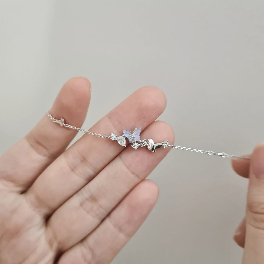 Dainty Butterfly Bracelet 925 Silver