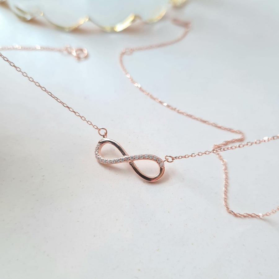 Infinity Necklace Rose Gold Plated (S925)