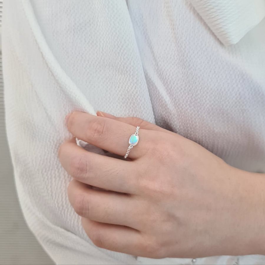 Ariel Chain Ring 925 Silver (Adjustable)