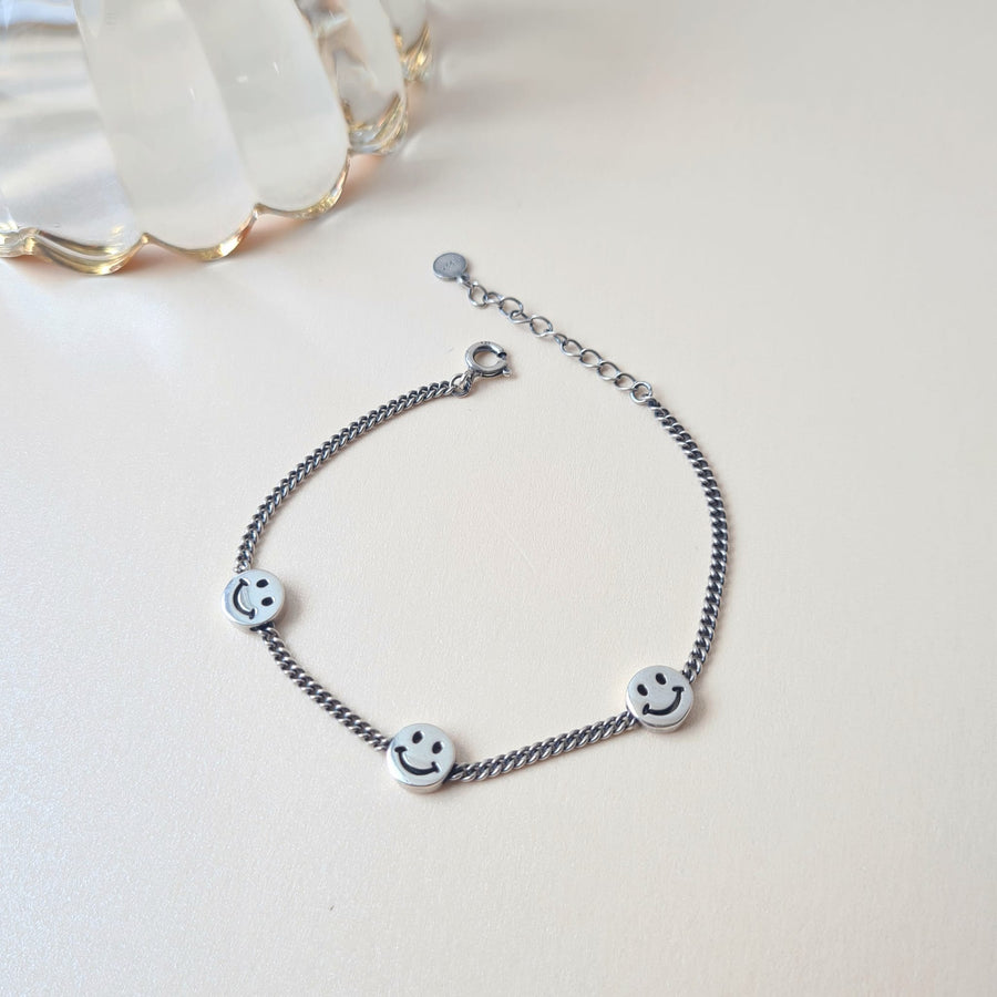 Elisa Smiley Bracelet 925 Silver (Blackened Silver)