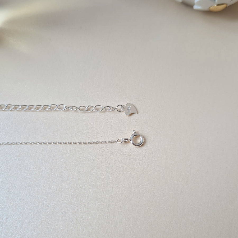 Dainty Pink Heart Necklace 925 Silver