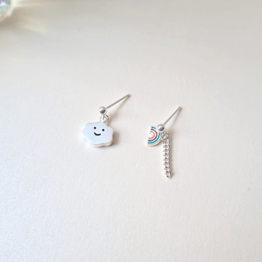 Rainbow & Cloud Earstud 925 Silver