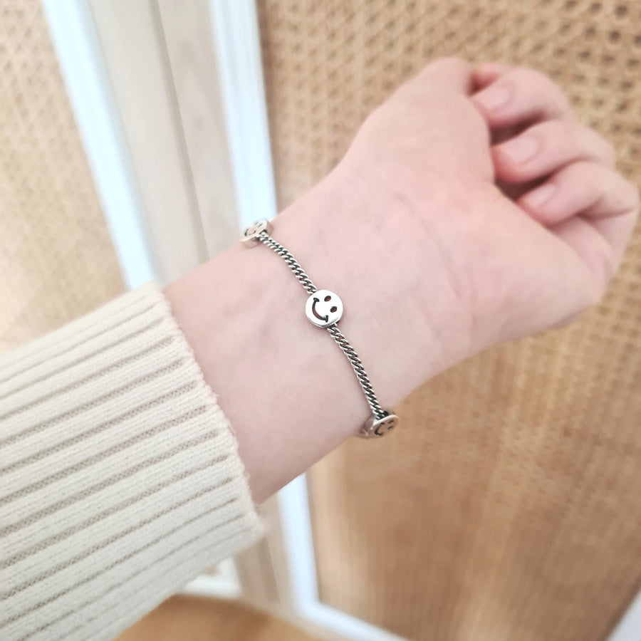 Elisa Smiley Bracelet 925 Silver (Blackened Silver)