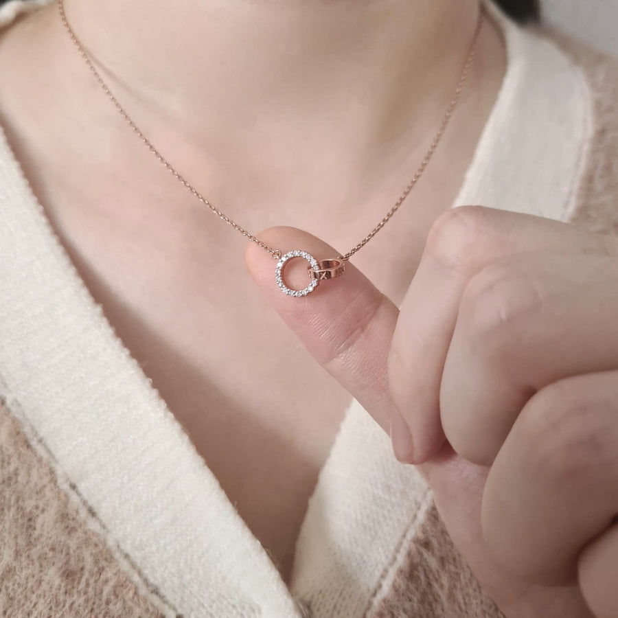 Double Ring Necklace 925 Silver