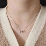 Double Ring Necklace 925 Silver