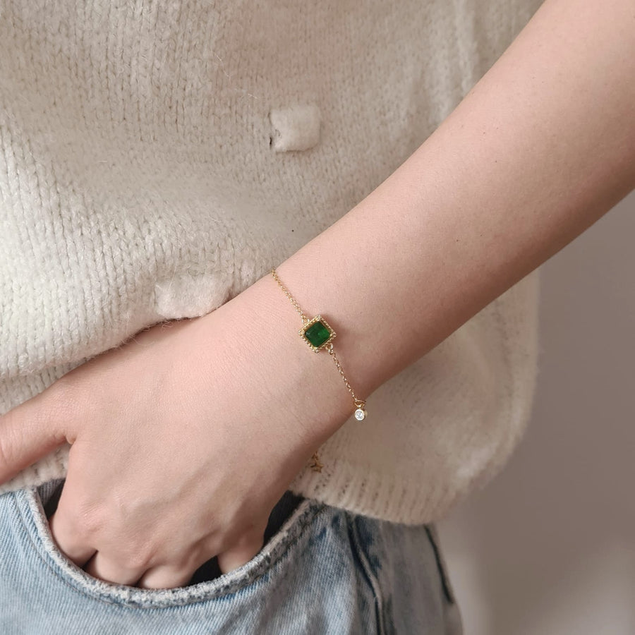 Emerald Bracelet Gold Plated (S925)