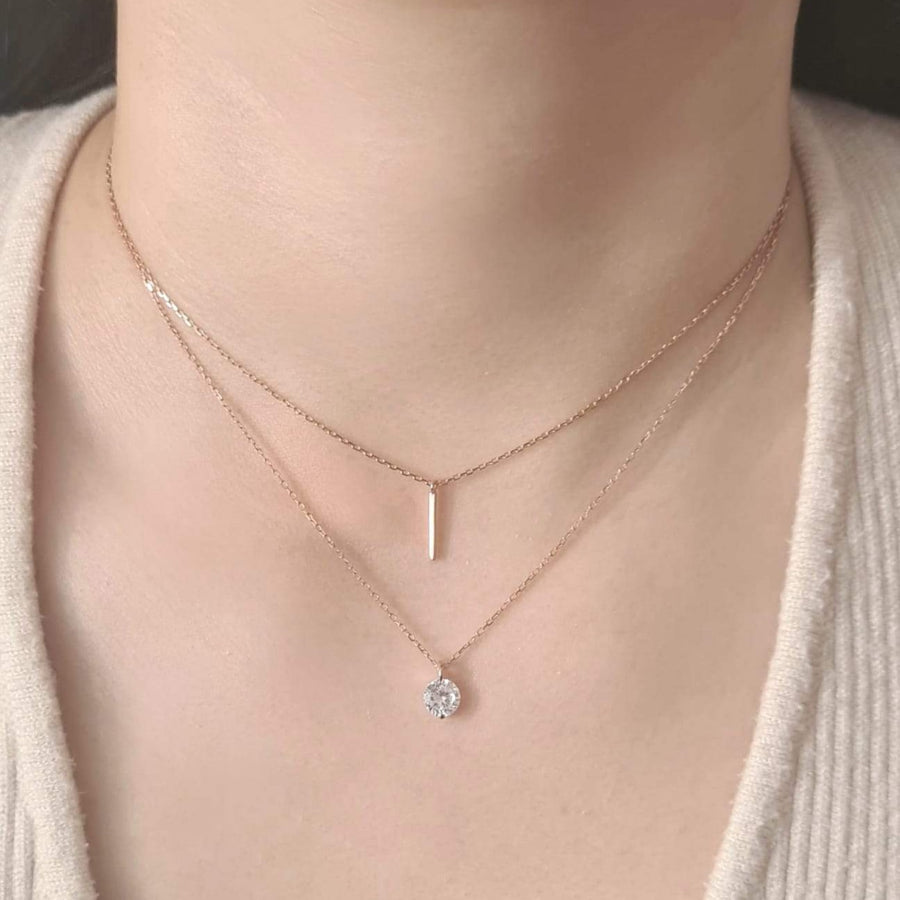 Dainty Layered Necklace Rose Gold Plated (S925)