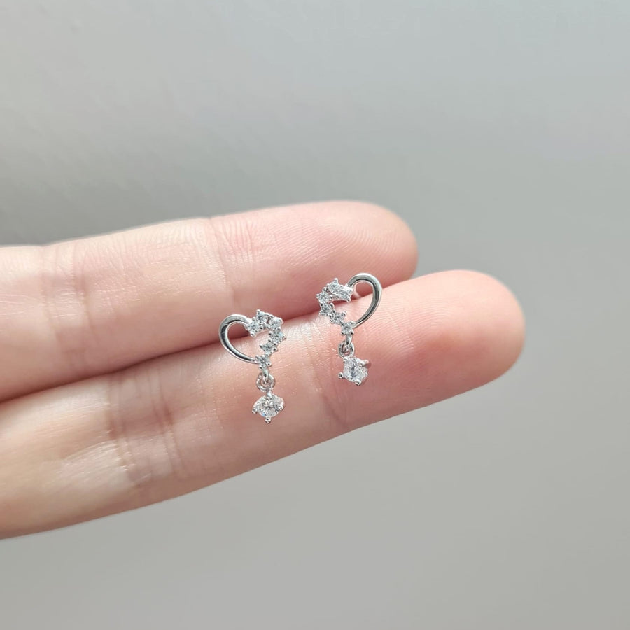 Dainty Heart Earrings 925 Silver