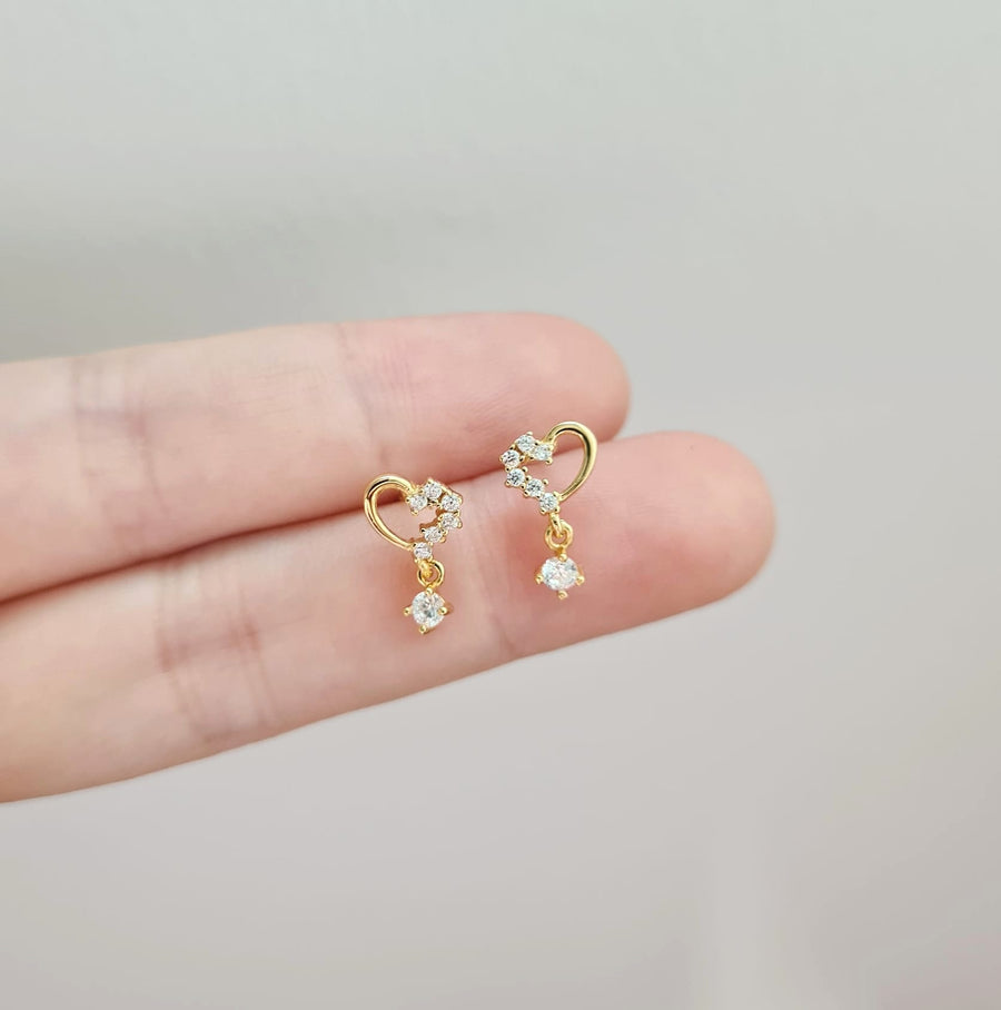 Dainty Heart Earrings 925 Silver