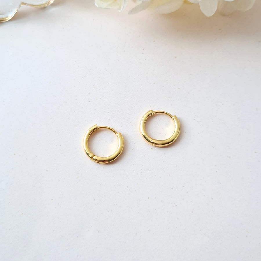 Basic Hoop Huggies Gold Plated (S925)