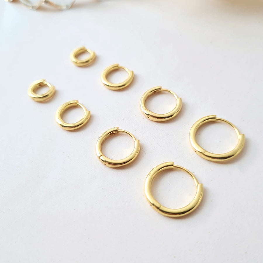 Basic Hoop Huggies Gold Plated (S925)