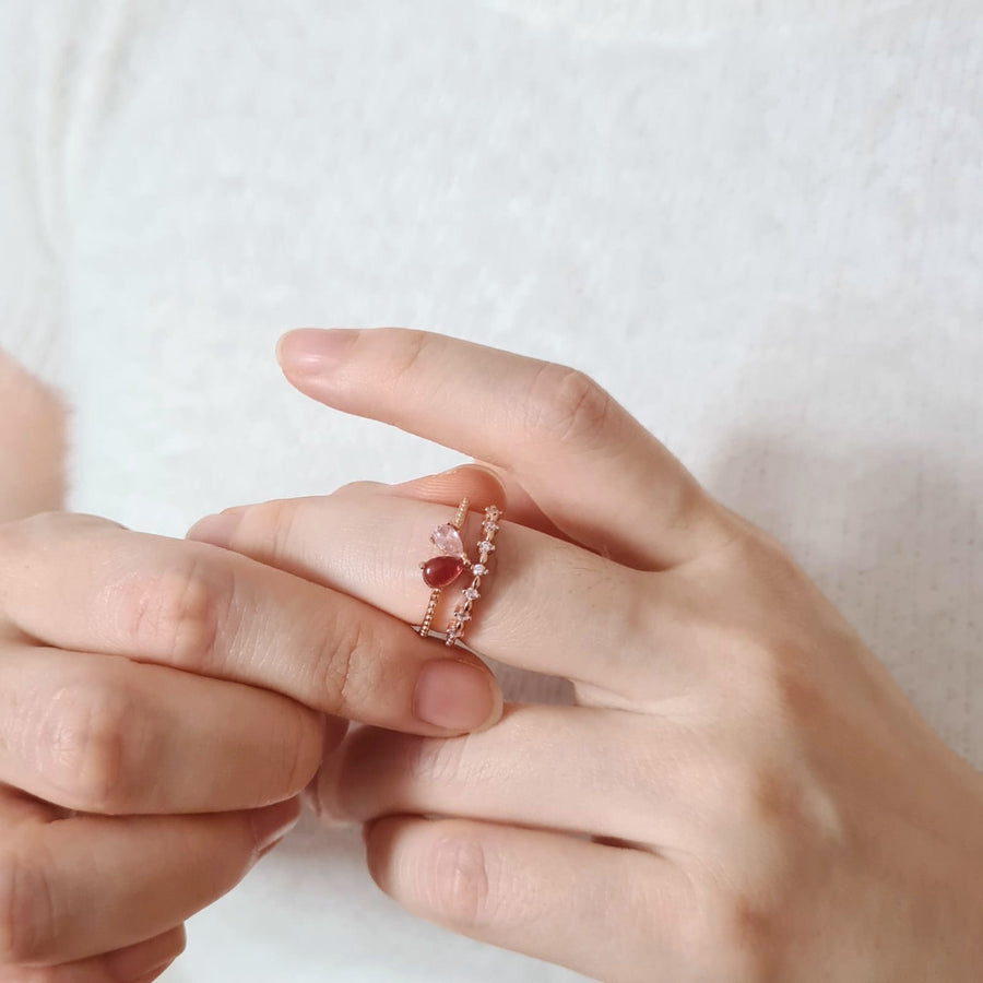 Cheri Heart Ring Rose Gold Plated
