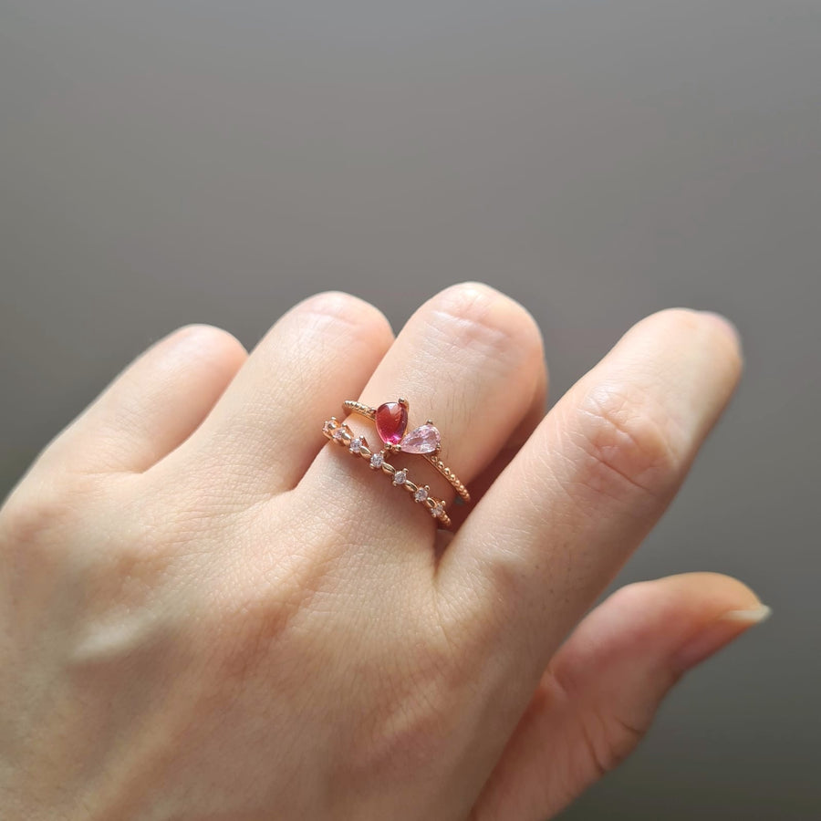 Cheri Heart Ring Rose Gold Plated