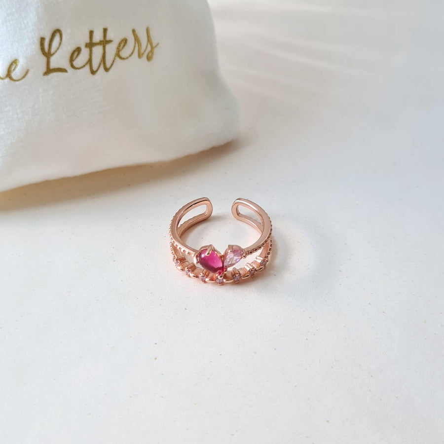 Cheri Heart Ring Rose Gold Plated