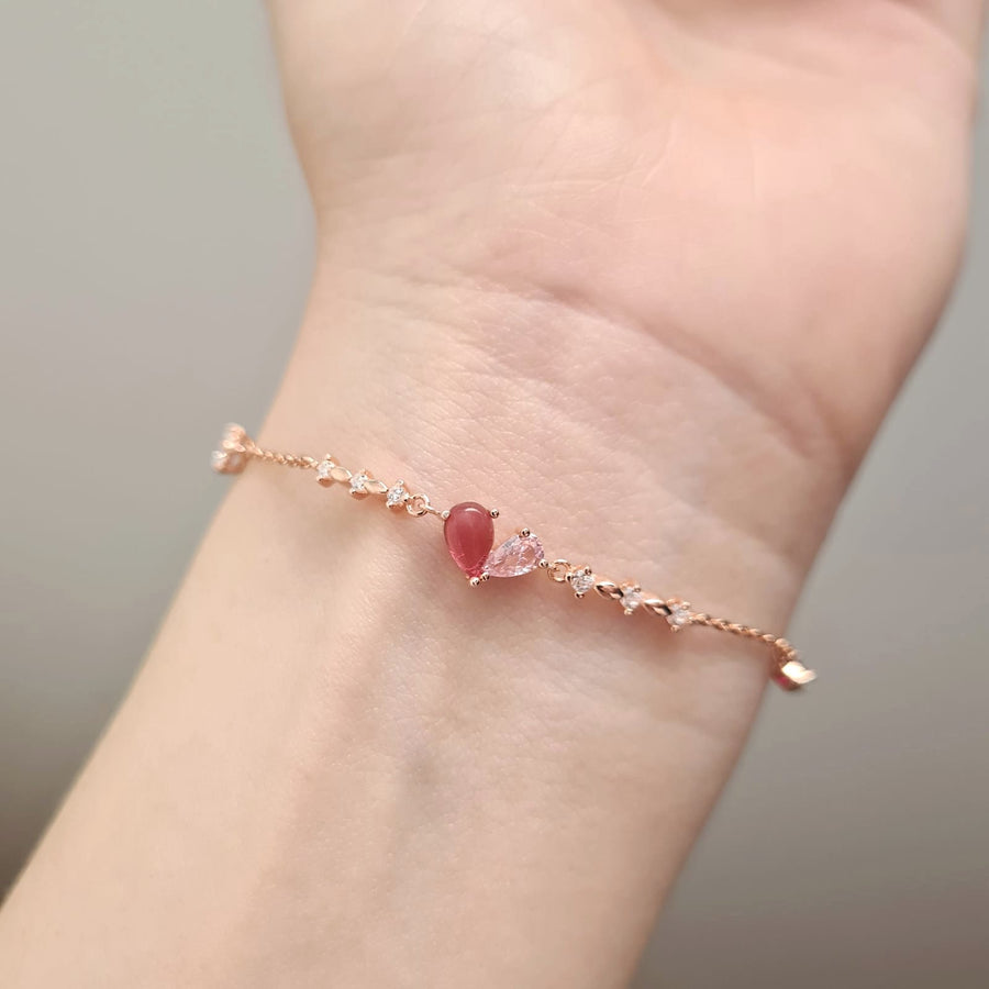 Cheri Heart Bracelet Rose Gold Plated (S925)