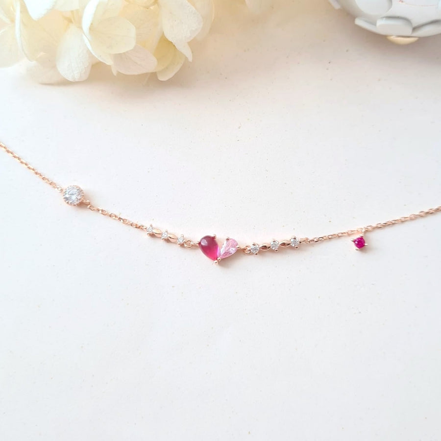 Cheri Heart Bracelet Rose Gold Plated (S925)