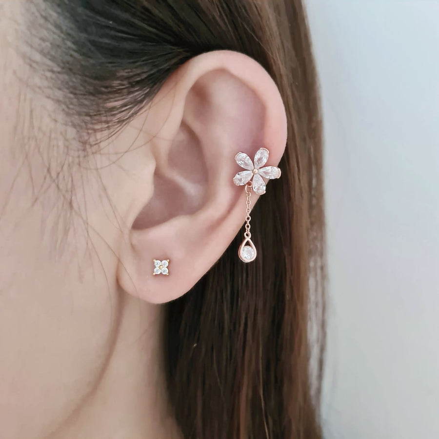 Flora Dangling Earcuffs 925 Silver