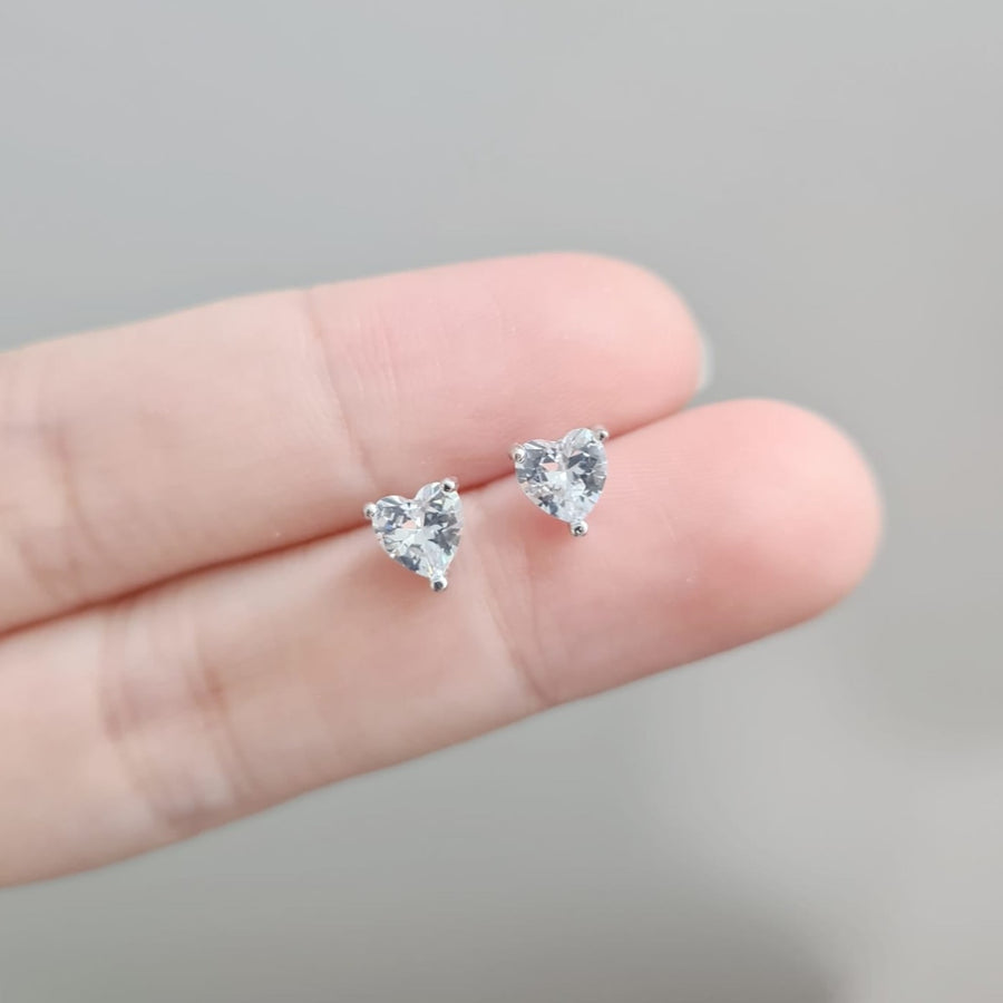 Basic Heart Stud V2 925 Silver