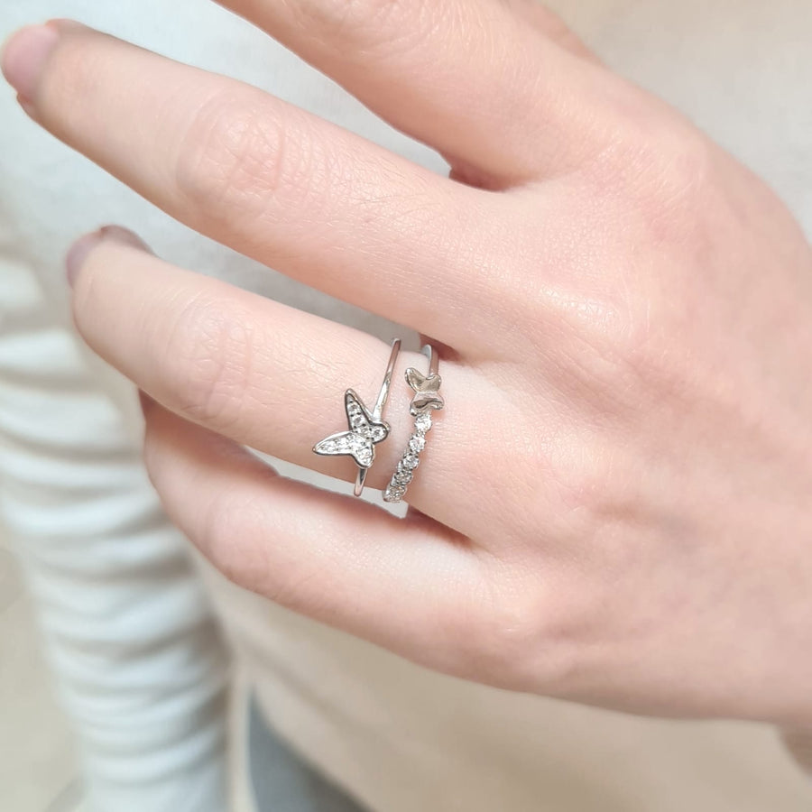 Cindy Butterfly Double Ring 925 Silver