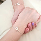 Interlock Hearts Two Ways Bracelet 925 Silver