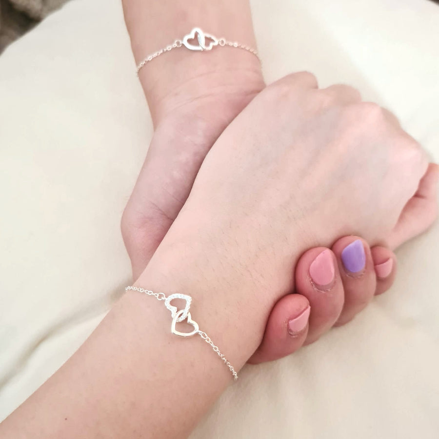 Interlock Hearts Two Ways Bracelet 925 Silver