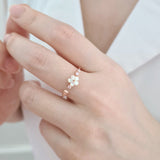 Dainty Sakura Stone Ring Rose Gold (S925)