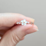 Dainty Sakura Stone Ring Rose Gold (S925)