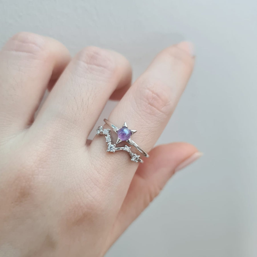 Aurora Celestial Layered Ring 925 Silver