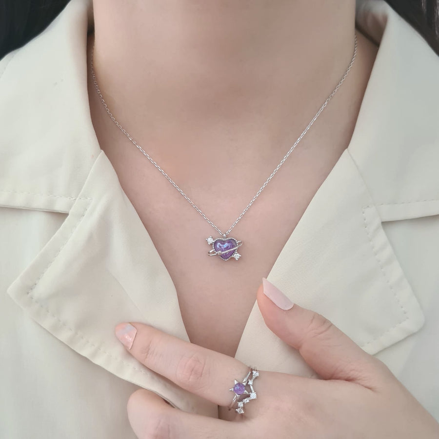 Aurora Heart Necklace 925 Silver