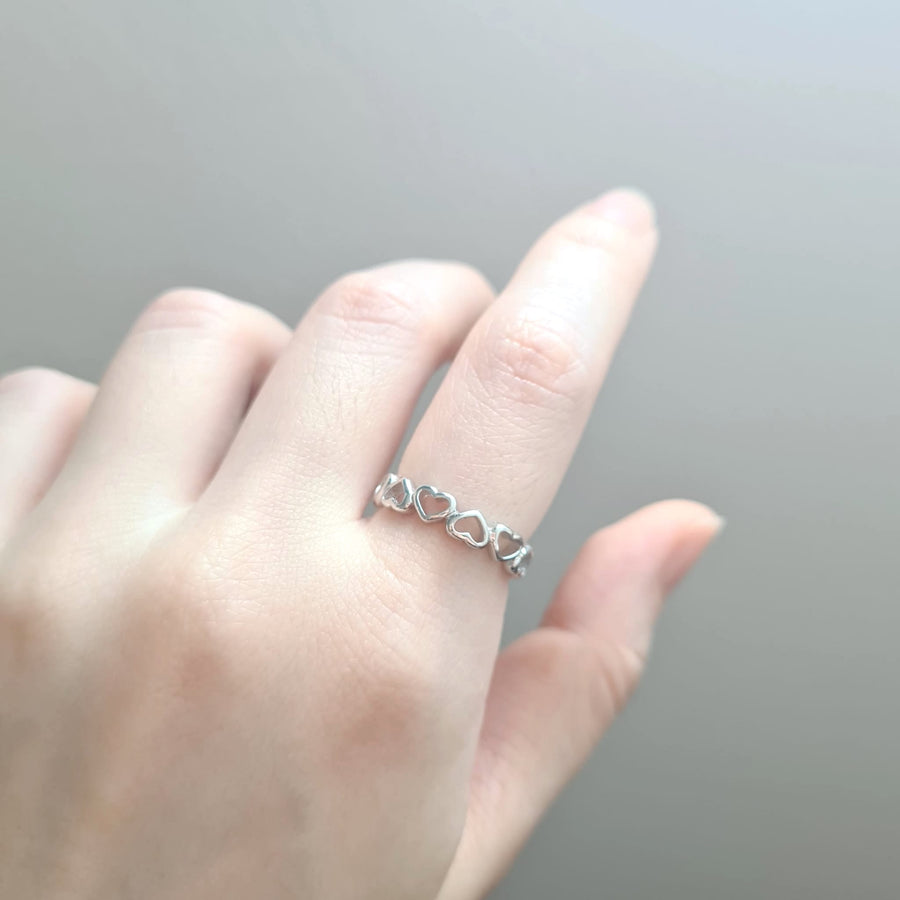 Mini Hearts Ring 925 Silver