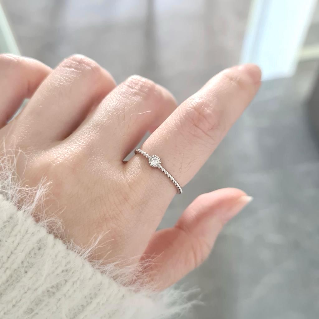 Mini Diamond Ring 925 Silver