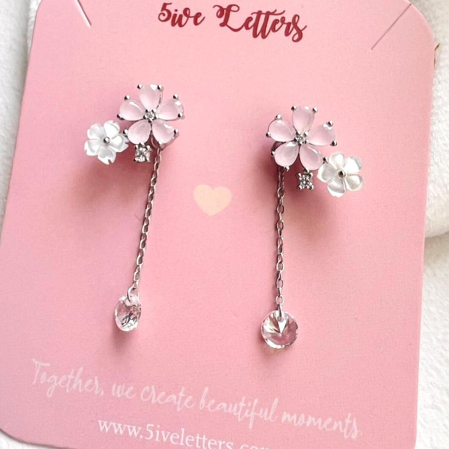 Sakura Two-Ways Dangling Earrings 925 Silver