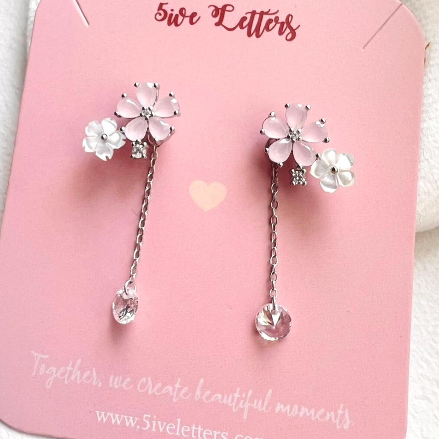 Sakura Dangling Two-Ways Earrings 925 Silver