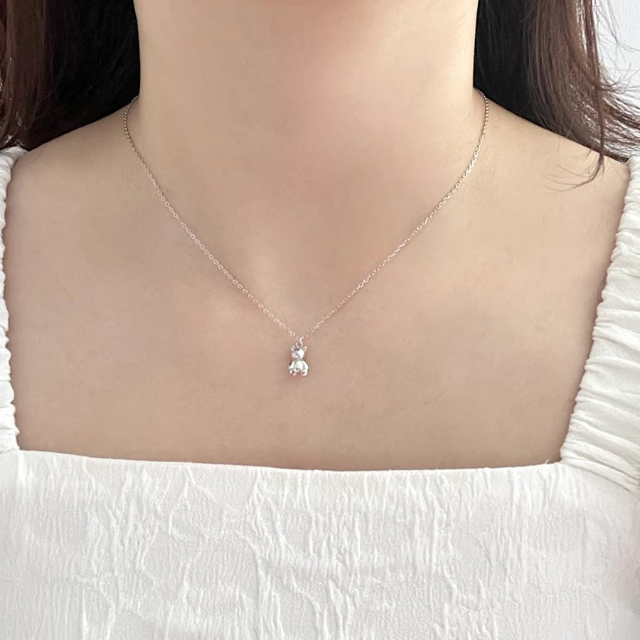 Teddy Bear Necklace 925 Silver