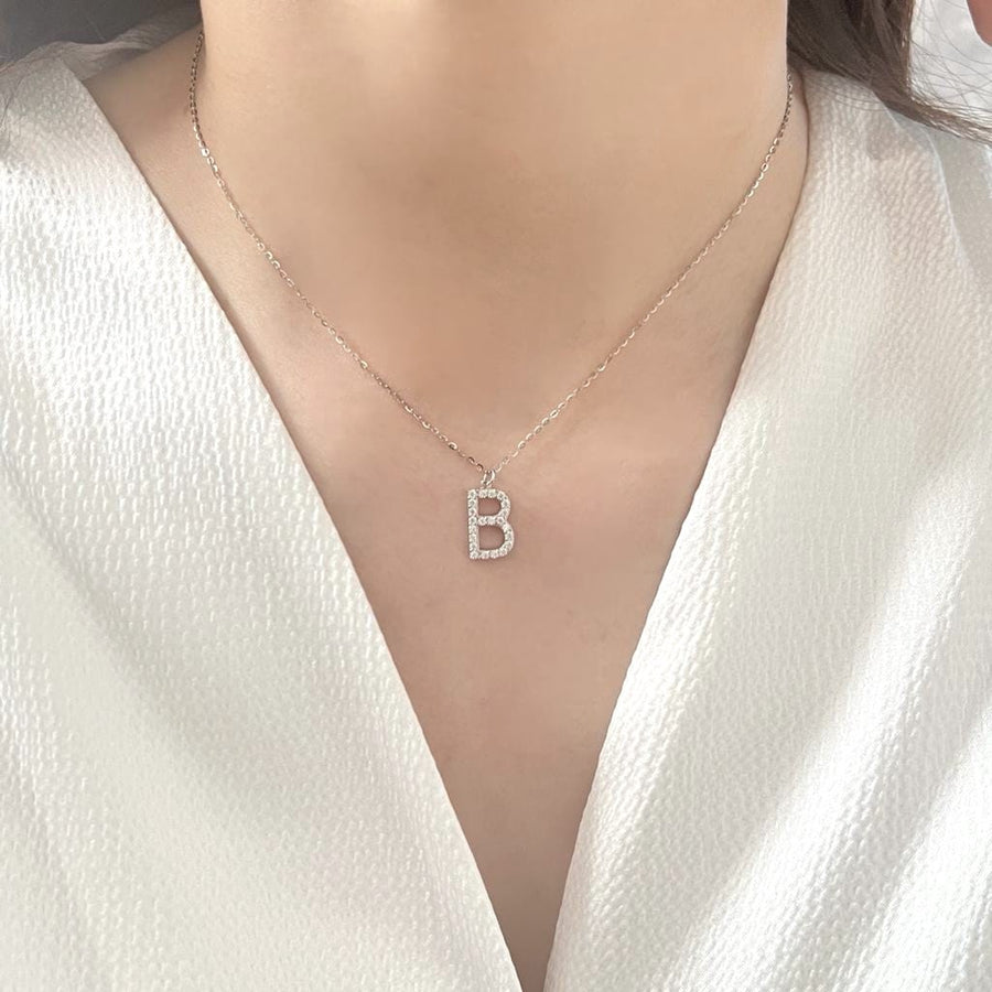 18k Gold Tiny Letter B Necklace, Gold Chain Pendant, Couple Necklace,  Dainty Gold Letter Jewelry, Alphabet Pendant, Bridesmaid Gift - Etsy
