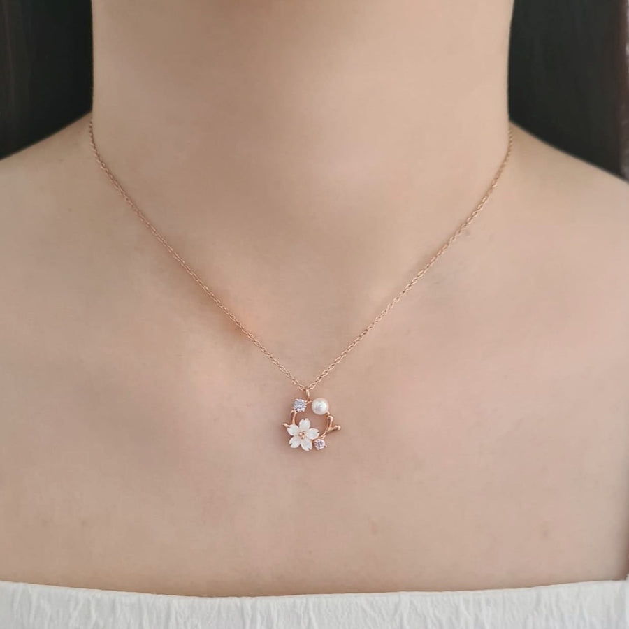 Sakura Blossom Necklace 925 Silver