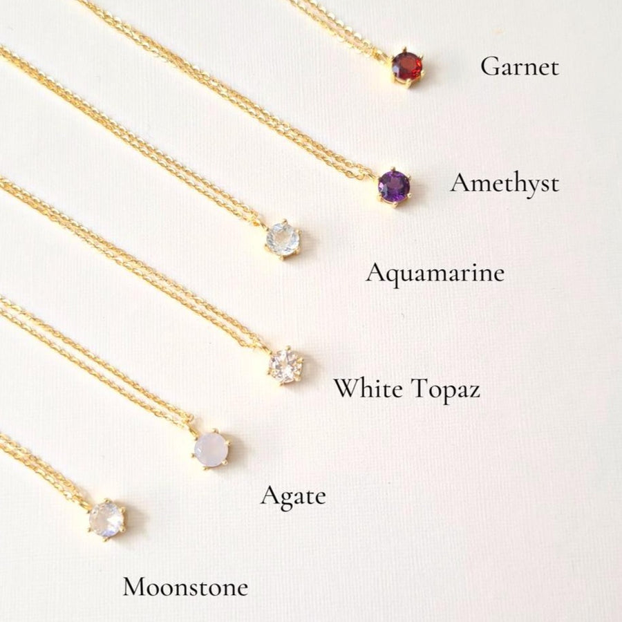 Birthstone Necklace 925 Silver