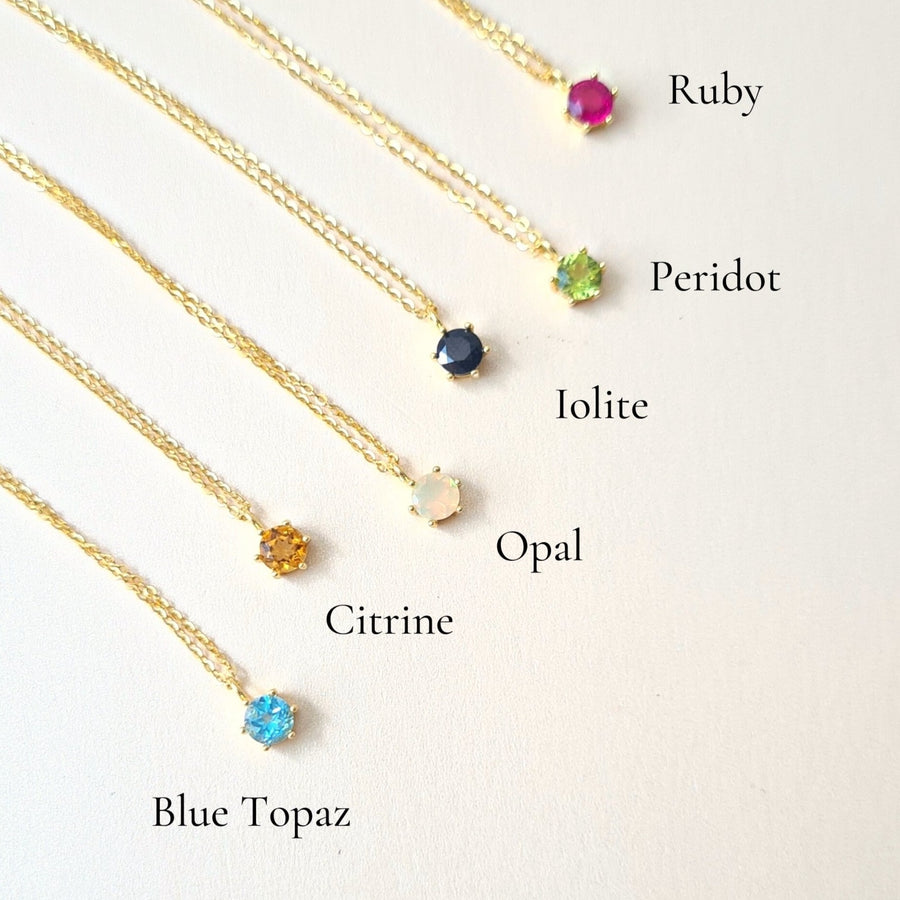 Birthstone Necklace 925 Silver