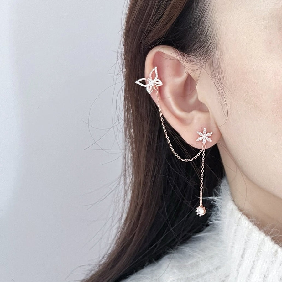 Ava Butterfly Cuff Earrings 925 Silver