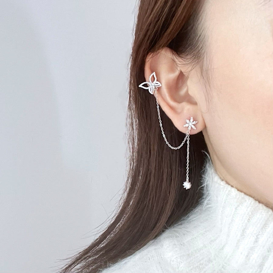 Ava Butterfly Cuff Earrings 925 Silver