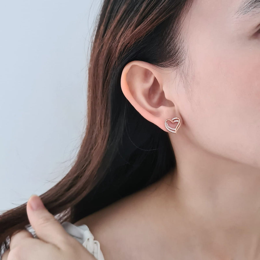 Cursive Heart Earstud 925 Silver
