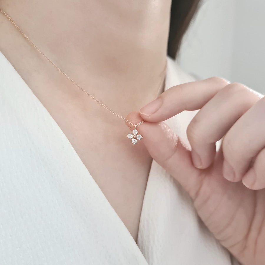 Dainty Fiona Clover Necklace 925 Silver