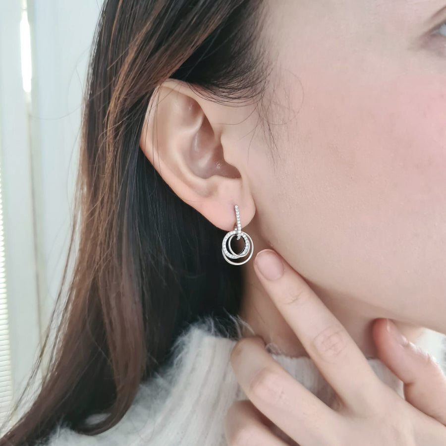 Jessica Circle Earrings 925 Silver