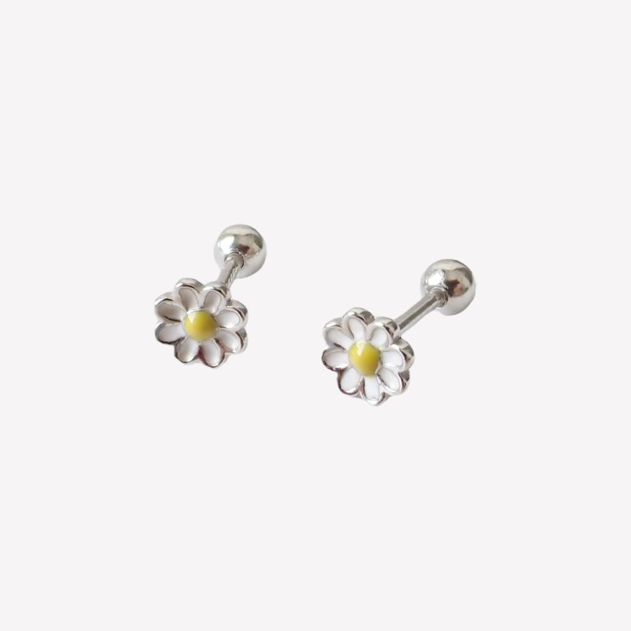 Daisy Barbell Earrings 925 Silver