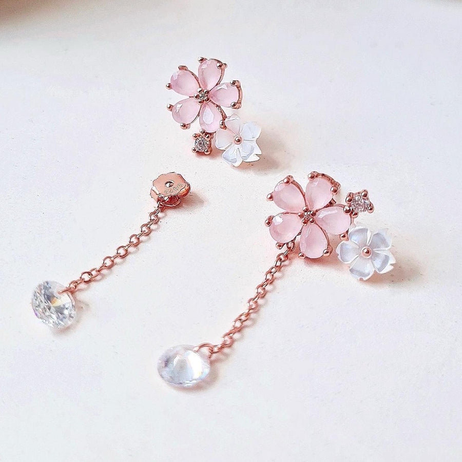 Sakura Dangling Two-Ways Earrings 925 Silver